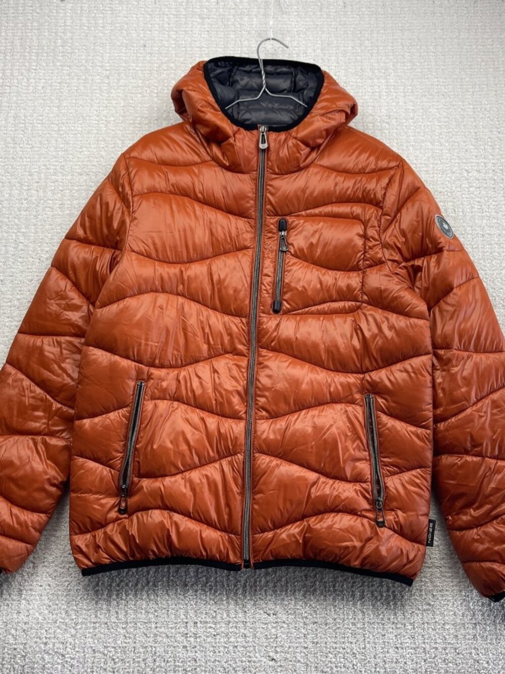 Noize Quilted Puffer Jacket Techwear Gorpcore Rusted Orange Outdoor Men Sz M